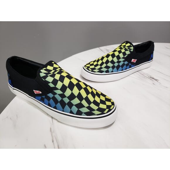 NEW NO BOX Ecko SLIP-ON Checkerboard Shoes Size 9 psychedelic Tie Dye hippie Men main image 4